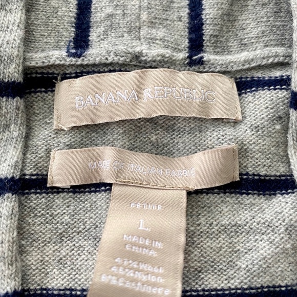 NEW Banana Republic grey w/ navy stripes cardigan. - Picture 2 of 2
